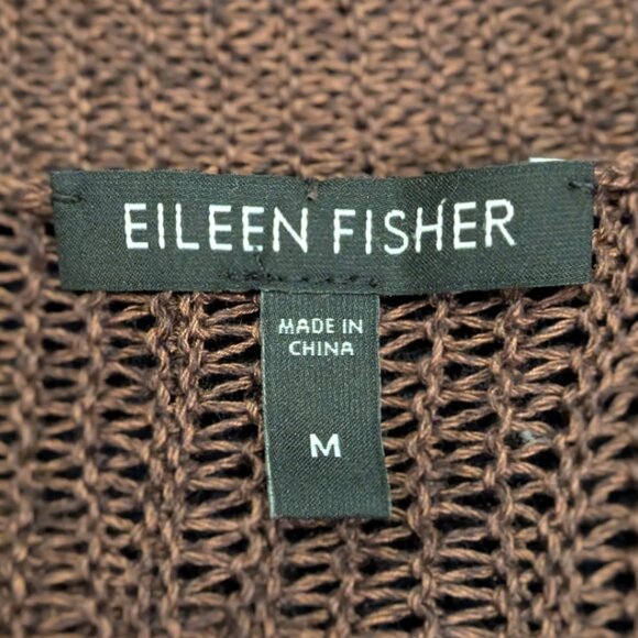 Eileen Fisher Brown Knit Open Cardigan, Size M, Used - Picture 6 of 6